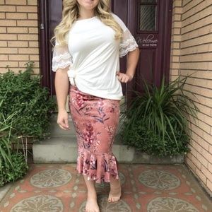 Ruffled Floral Skirt